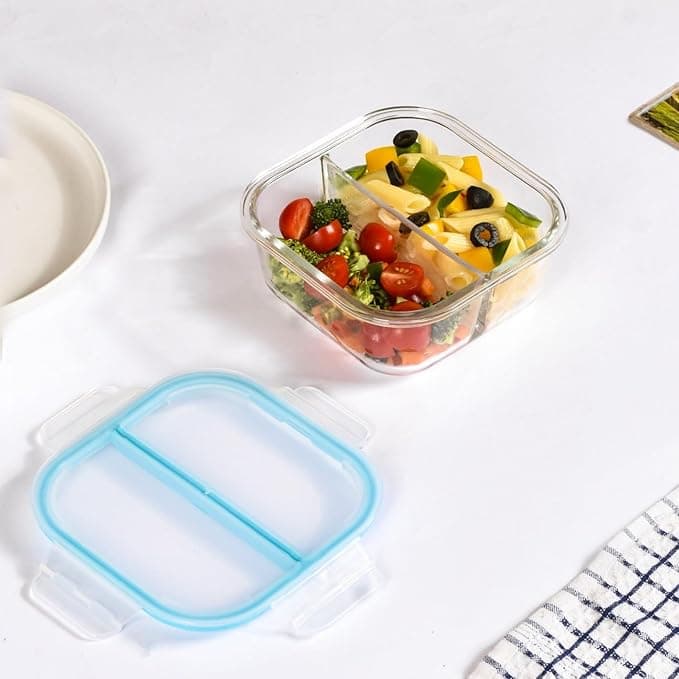 Glass tiffin box (Divided)